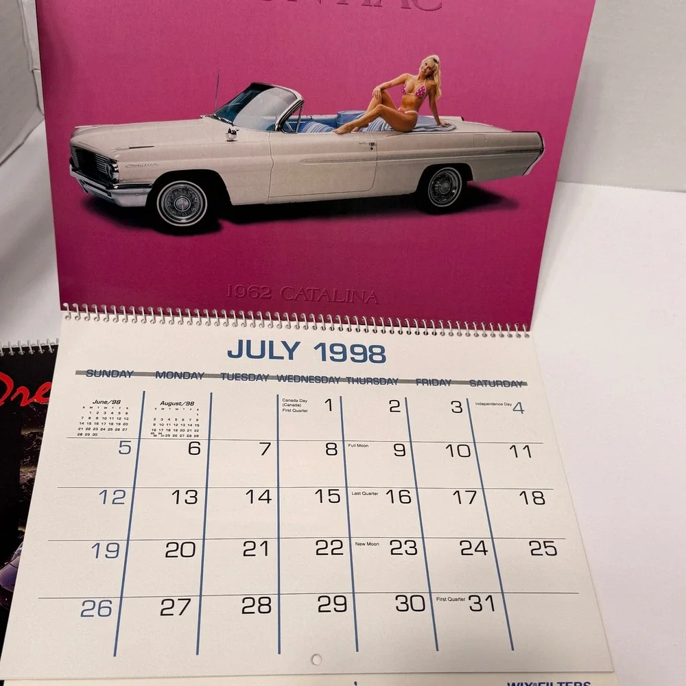 Vintage 1998 American Muscle Cars Pinup Calendars Sturdevant's Auto Supply 2pk